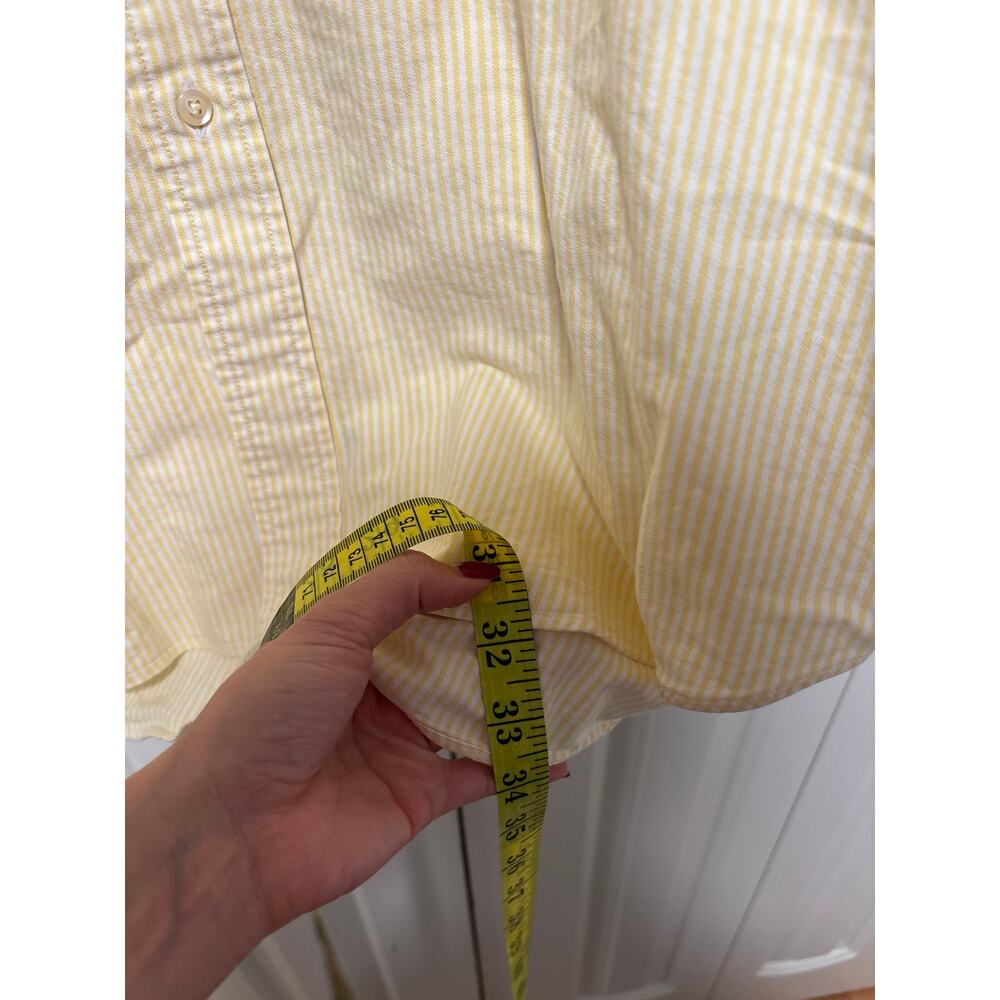Tommy Hilfiger Men's Yellow White Stripe Cotton Button Front Shirt XL Vintage - Picture 5 of 6
